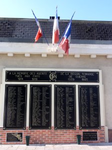 Tergnier (Aisne) gare SNCF, plaque 2 memorial de guerre