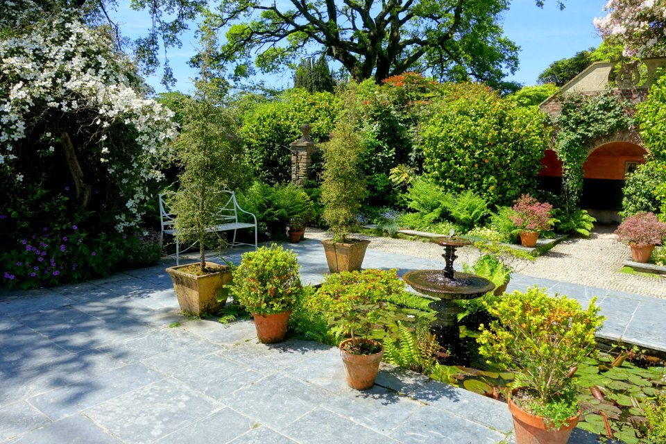 Terrace and fountain - Lost Gardens of Heligan - Cornwall, England - DSC02868