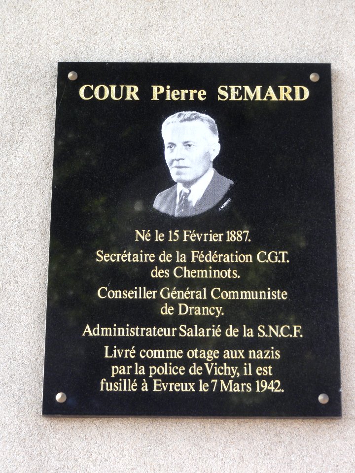 Tergnier (Aisne) gare SNCF, plaque 1 memorial de guerre