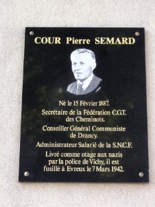 Tergnier (Aisne) gare SNCF, plaque 1 memorial de guerre
