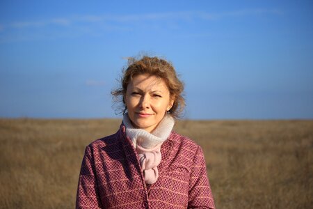 Girl coat field