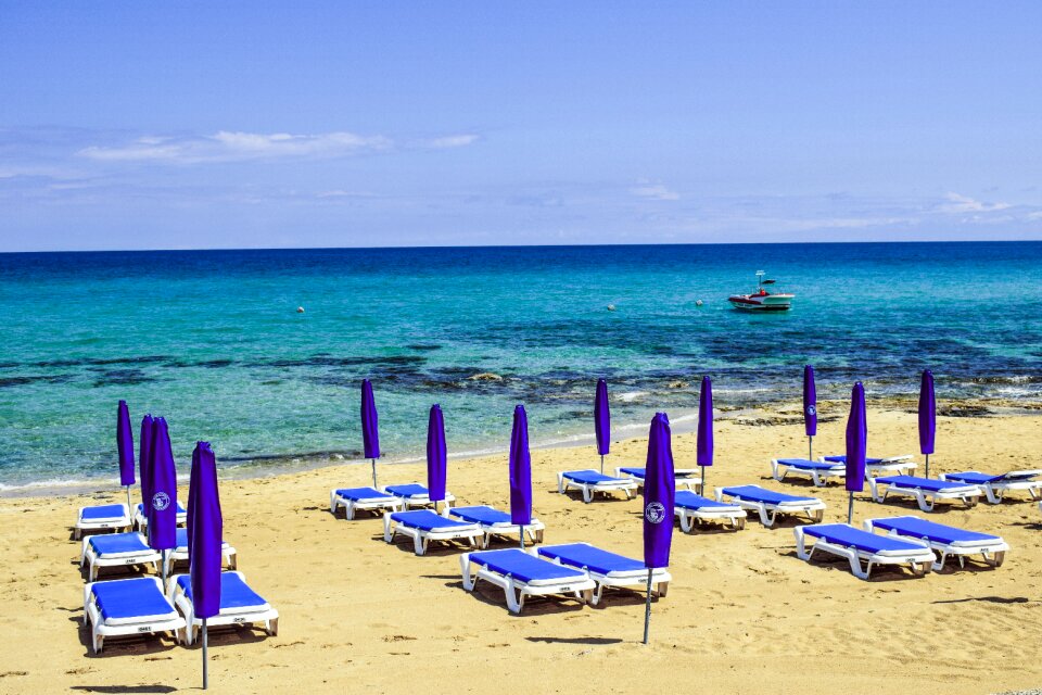 Sunbed umbrella vacation