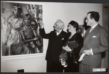 Tentoonstellingen, schilderijen, kunstenaars, openingen, Gemeentemuseum, Wiegman, Bestanddeelnr 094-0054