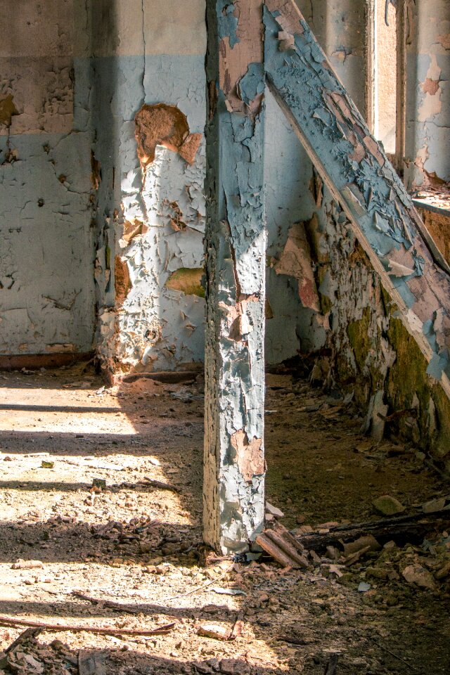 Weathered paint architecture old building