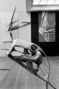 Tentoonstelling Zwevende kunst in academie voor beelden kunst in Den Haag, Bestanddeelnr 920-1352