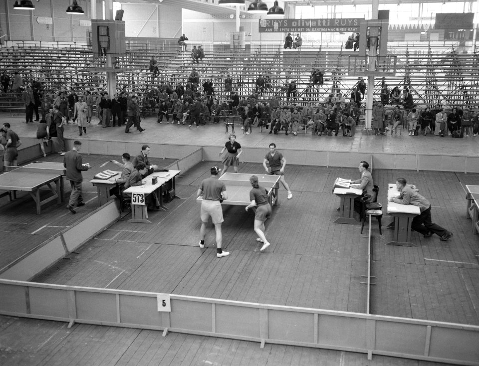 Tafeltennis double joegoslavie tegen oostenrijk, Bestanddeelnr 907-0852