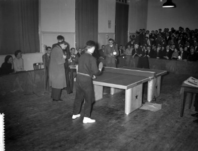 Tafeltennis Interland Nederland tegen Belgie te Gouda, Bestanddeelnr 909-3575