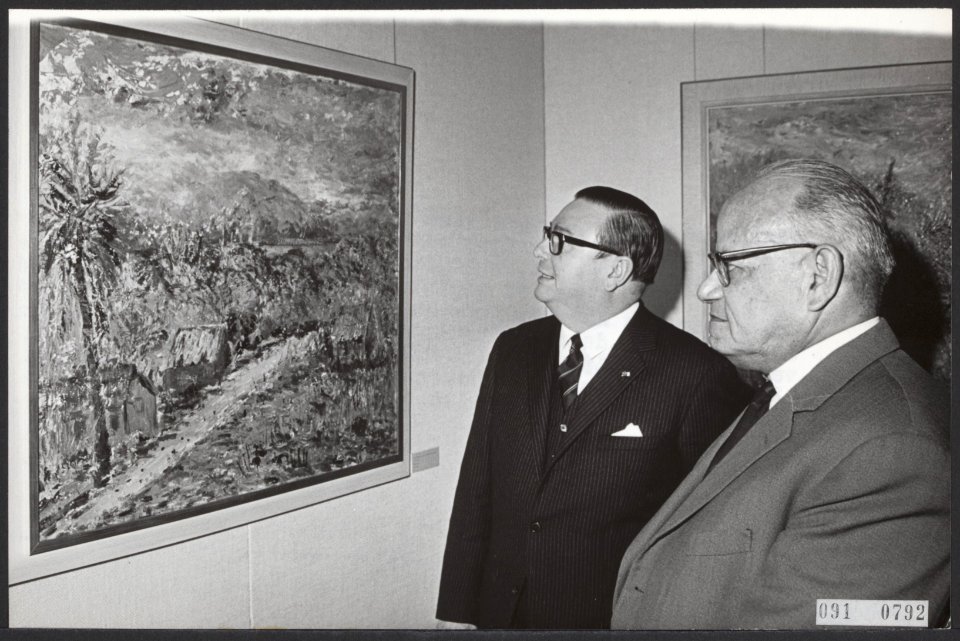 Tentoonstellingen, schilderkunst, ministers, Philipszoon,JA, Schouten,J, Jonc, Bestanddeelnr 091-0792