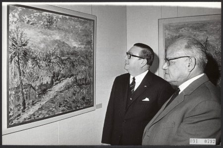 Tentoonstellingen, schilderkunst, ministers, Philipszoon,JA, Schouten,J, Jonc, Bestanddeelnr 091-0792
