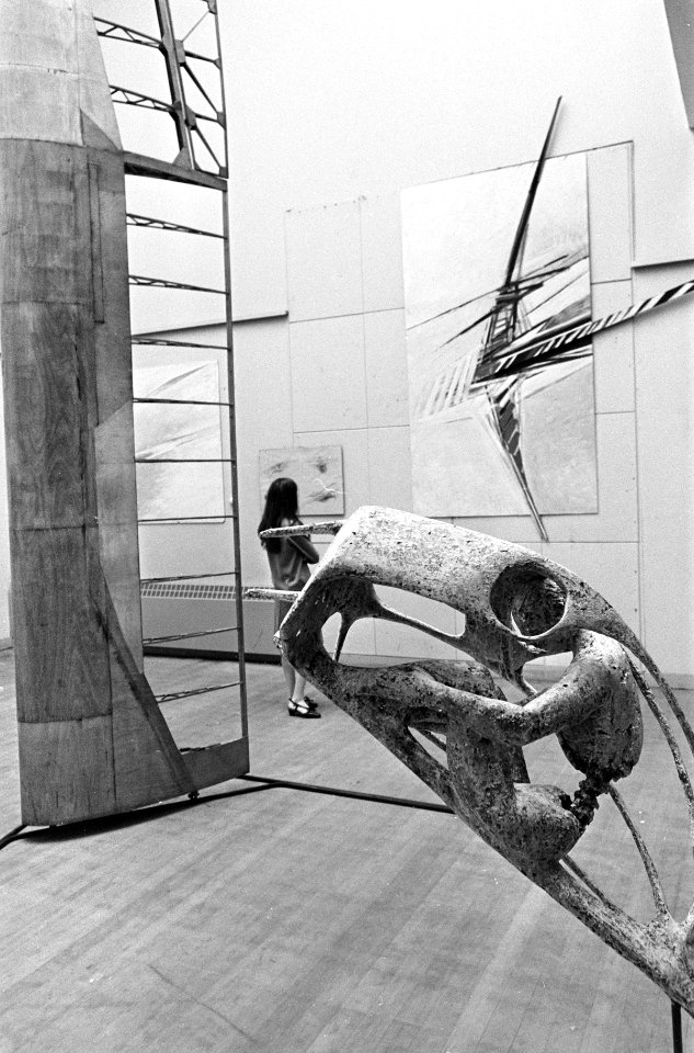 Tentoonstelling Zwevende kunst in academie voor beelden kunst in Den Haag, Bestanddeelnr 920-1351