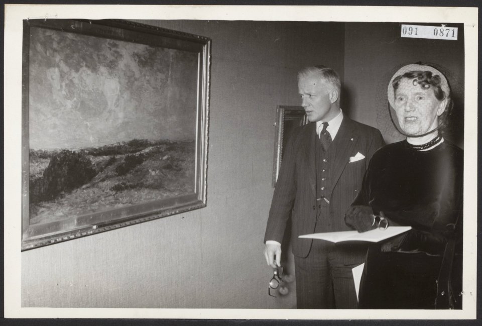 Tentoonstellingen, schilderijen, openingen, burgemeesters, Ailly, Arnold Jan d',, Bestanddeelnr 091-0871