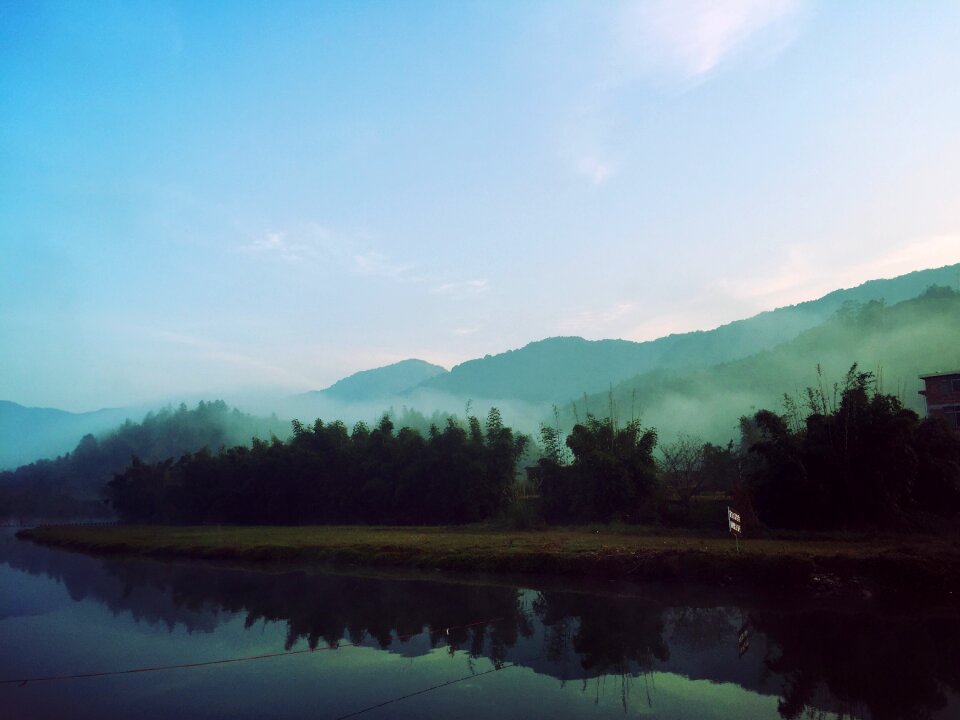 Morning river fog