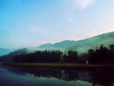 Morning river fog