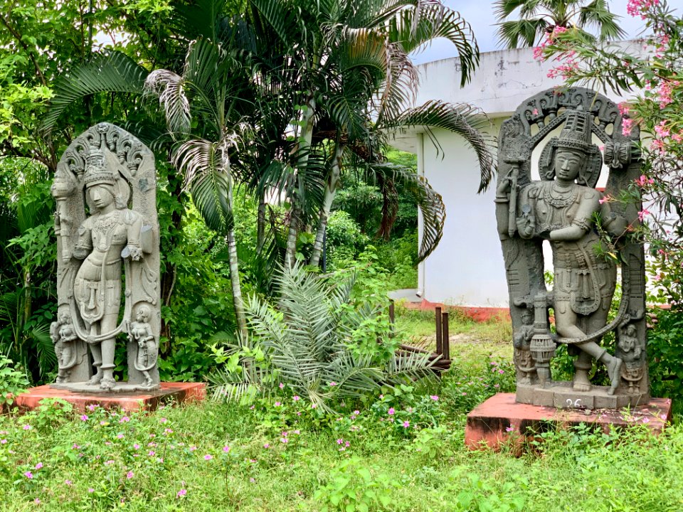 Temple parts and statues, village museum Ghanpur Mulugu, Telangana India - 2