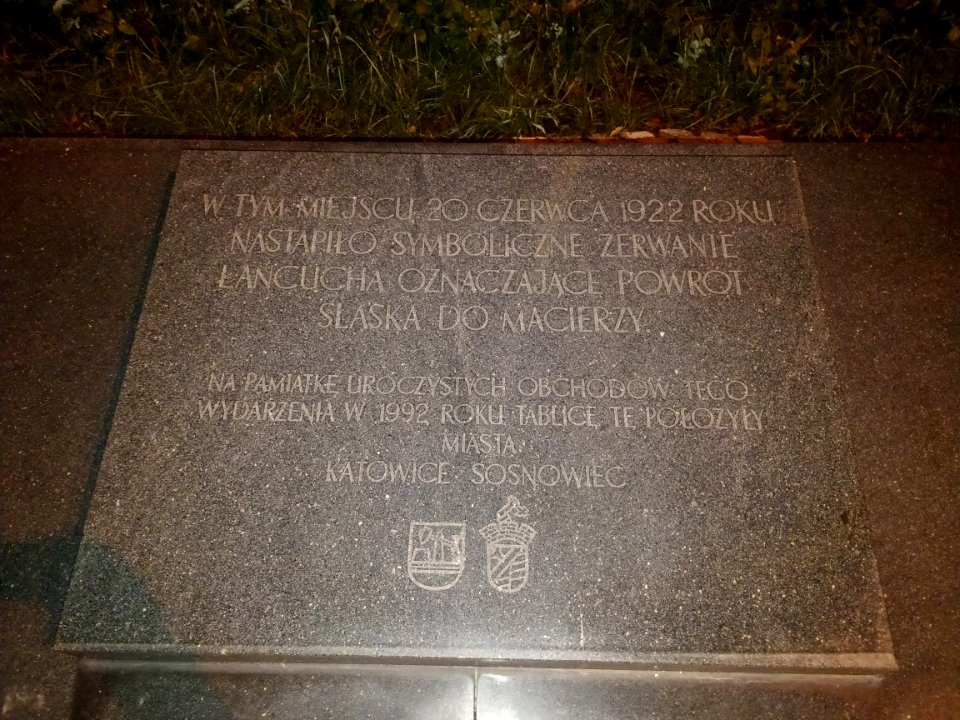 Tablica na cześć przyłączenia Śląska do polski
