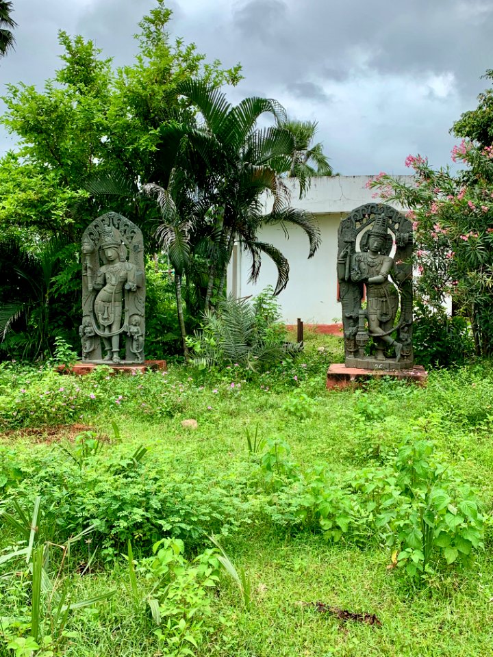 Temple parts and statues, village museum Ghanpur Mulugu, Telangana India - 15