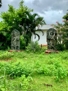 Temple parts and statues, village museum Ghanpur Mulugu, Telangana India - 15