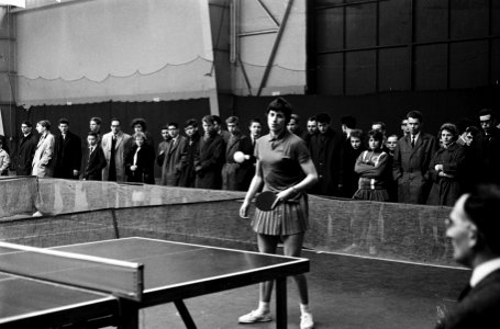 Tafeltenniskampioenschappen in de Haagse Houtrusthallen Ursula Stulemeijer tege, Bestanddeelnr 914-9848