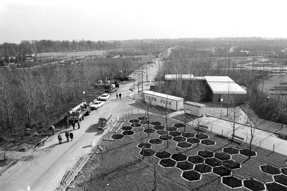 Tentoonstelling Floriade in Amsterdam in aanbouw, overzicht, Bestanddeelnr 925-4408