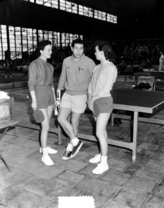 Tafeltenniskampioenschappen Diane Rowe (Eng.) , Bergman (Eng.) en Rosalina Rowe , Bestanddeelnr 905-5654