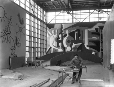 Tentoonstelling E55 Rotterdam opbouw, Bestanddeelnr 907-1120