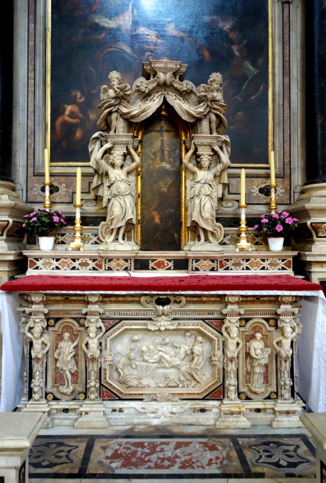 Tabernacle and Altar by Anselmo Quadro (1643) - Santa Maria delle Vigne (Genoa) - DSC03339