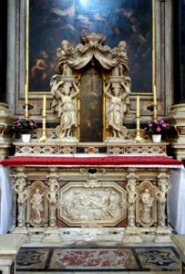 Tabernacle and Altar by Anselmo Quadro (1643) - Santa Maria delle Vigne (Genoa) - DSC03339