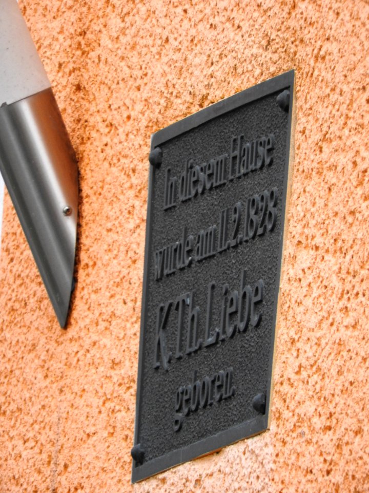 Tafel Geburtshaus Karl Theodor Liebe