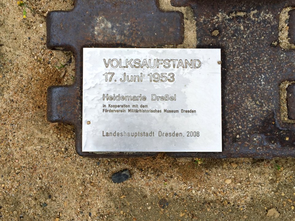 Tafel Denkmal Volksaufstand 17. Juni 1953, Postplatz Dresden