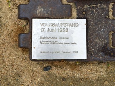 Tafel Denkmal Volksaufstand 17. Juni 1953, Postplatz Dresden