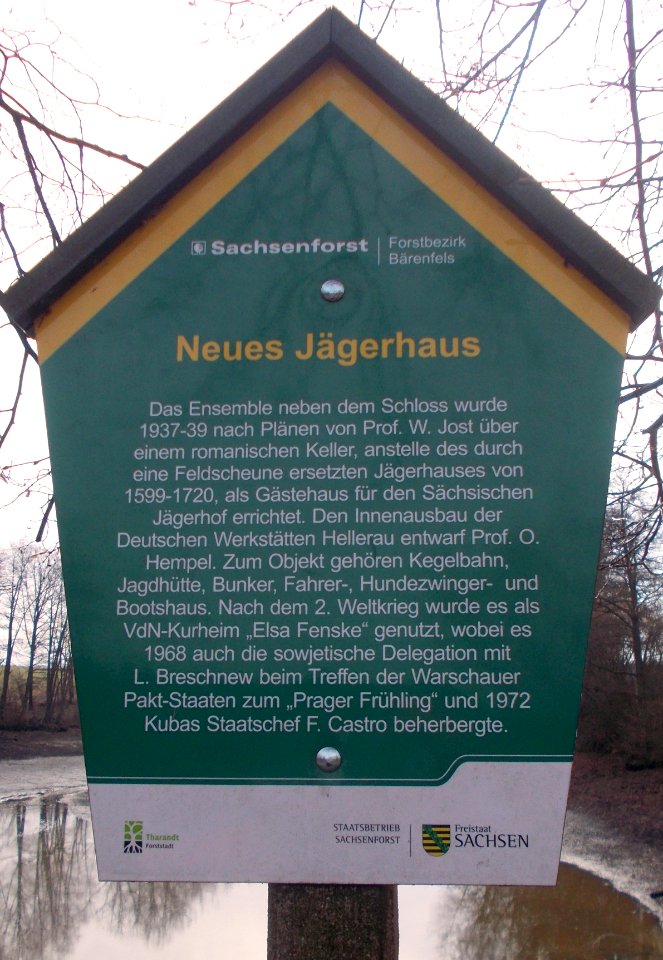 Tafel Jägerhaus Grillenburg