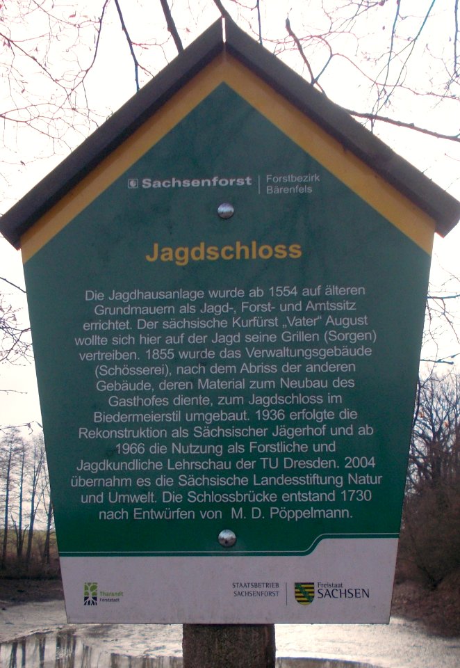 Tafel Jagdschloß Grillenburg
