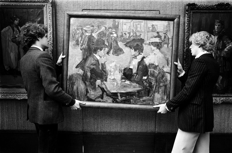 Tentoonstelling bij Sotheby, Mak van Waay , cafe dansan van Isaac Israels, Bestanddeelnr 929-6814