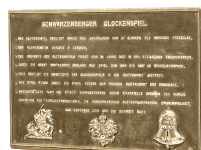 Tafel am Schwarzenberger Glockenspiel