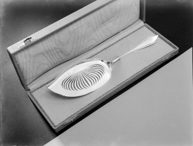 Taartschep in cassette van de firma Gerritsen en Van Kempen, Bestanddeelnr 189-0788