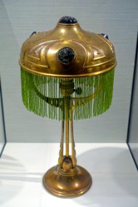 Table lamp by Joseph Maria Olbrich, c. 1901, brass, glass, beads - Hessisches Landesmuseum Darmstadt - Darmstadt, Germany - DSC00999