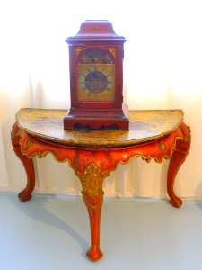 Table with clock by Thomas Gardner, London - Museo Nacional de Artes Decorativas - Madrid, Spain - DSC08433