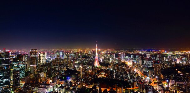 Urban panorama night photo