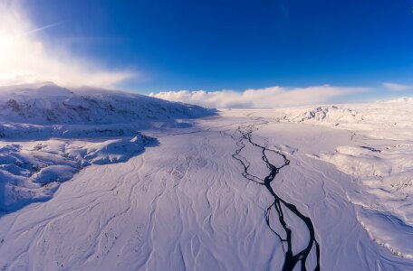 Winter ice mountains photo