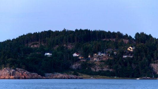 Svarsvik as seen across Gullmarn fjord from Barkedal
