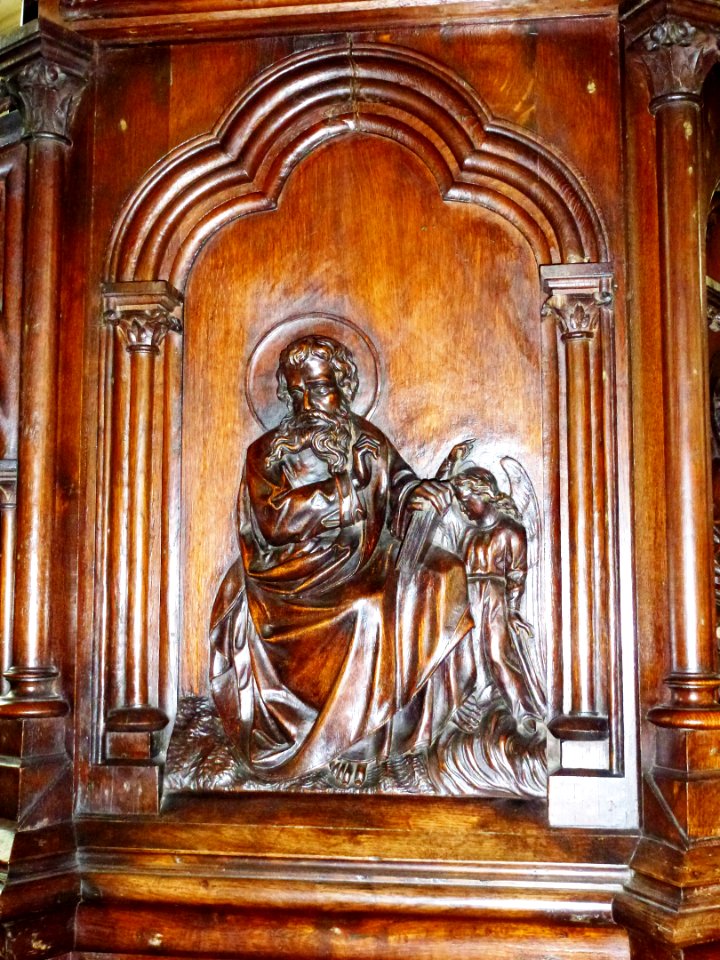 Thérouanne (Pas-de-Calais, Fr) église Saint-Martin, chaire, les 4 évangélistes 01