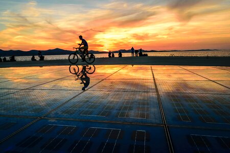 Sunset adriatic sea cycle photo
