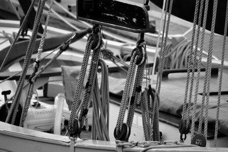 Rope sea black and white