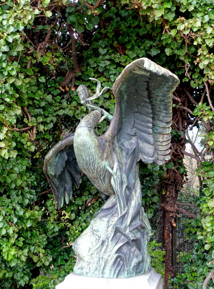 Swan by Edmond Lefever - Botanical Garden of Brussels - Brussels, Belgium - DSC06724