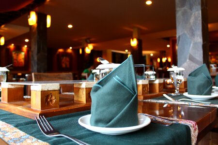 Dining table napkin tableware photo