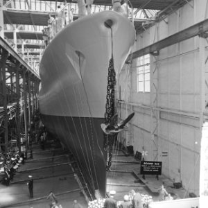 Tewaterlating fregat Van Galen op de werf van de NV Koninklijke Mij. De Schel, Bestanddeelnr 917-8979