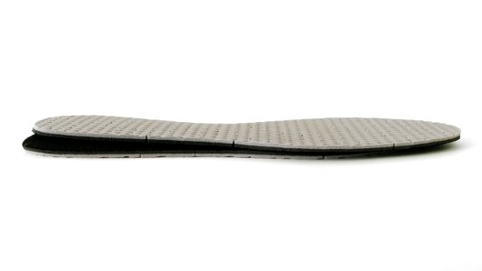 Textile and latex foam inner soles - side view