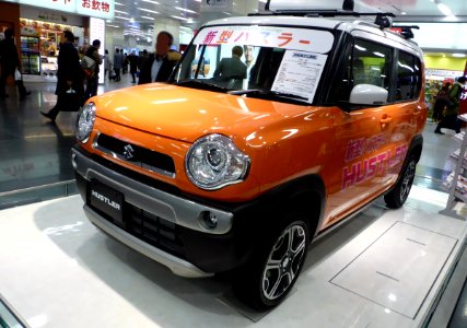 Suzuki HUSTLER X Turbo (MR31S) exhibited at JR Shin-Osaka Station front