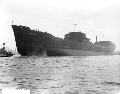 Tewaterlating tanker Kermia door mevrouw dAilly NDSM, Bestanddeelnr 907-0748