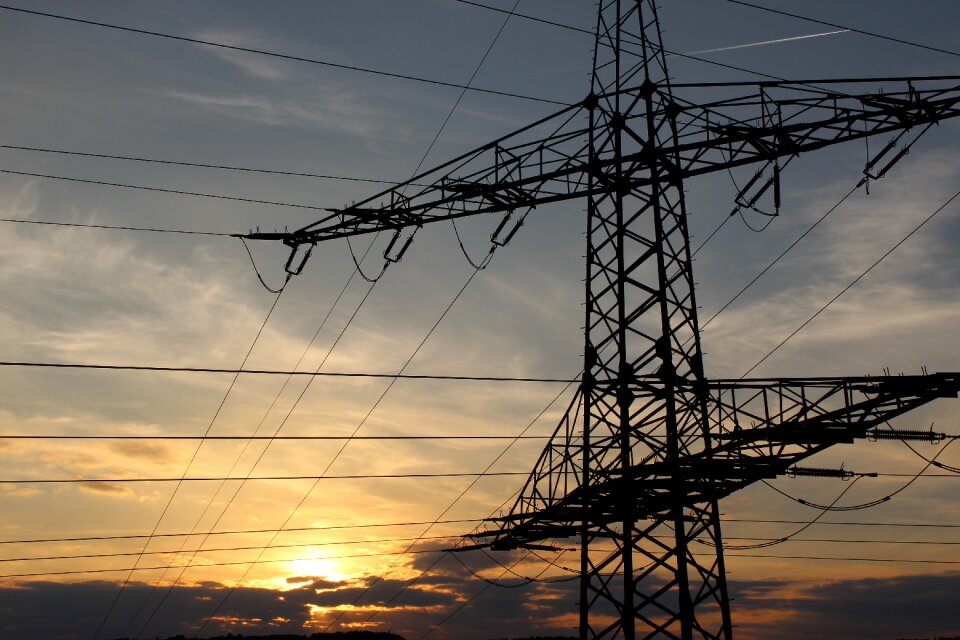 Abendstimmung electricity sunset